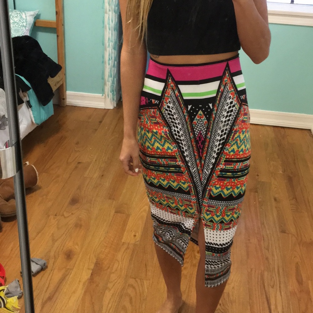 Colorful Pencil Skirt with Slit 🌺🌺